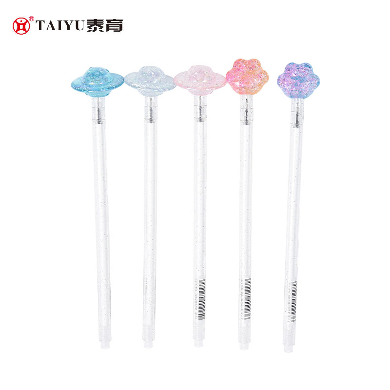 Students Use Roll Ball Pen With Cute Cartoon Style Pen Cap