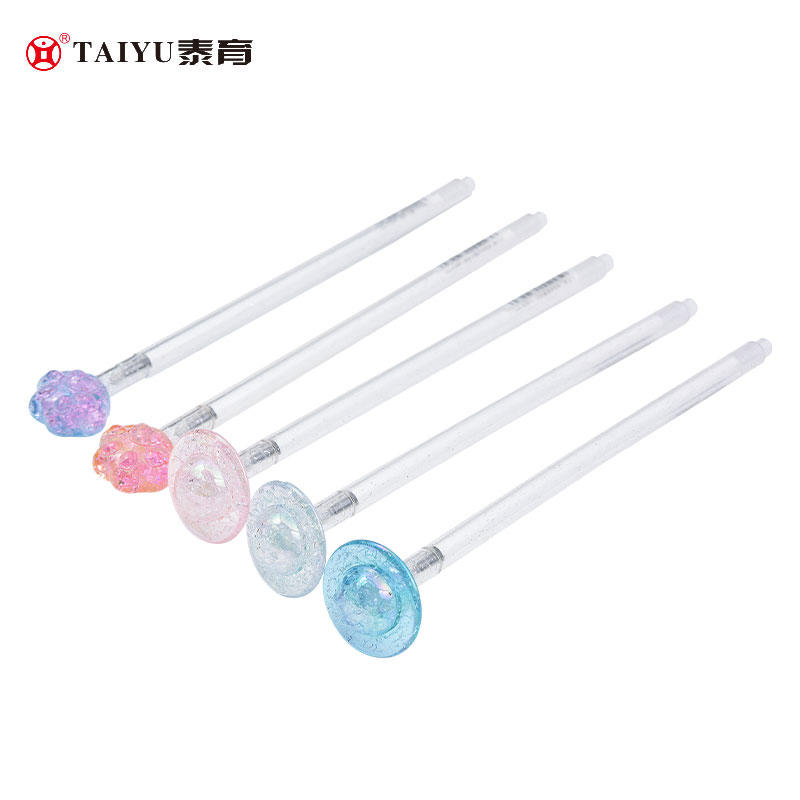 Students Use Roll Ball Pen With Cute Cartoon Style Pen Cap