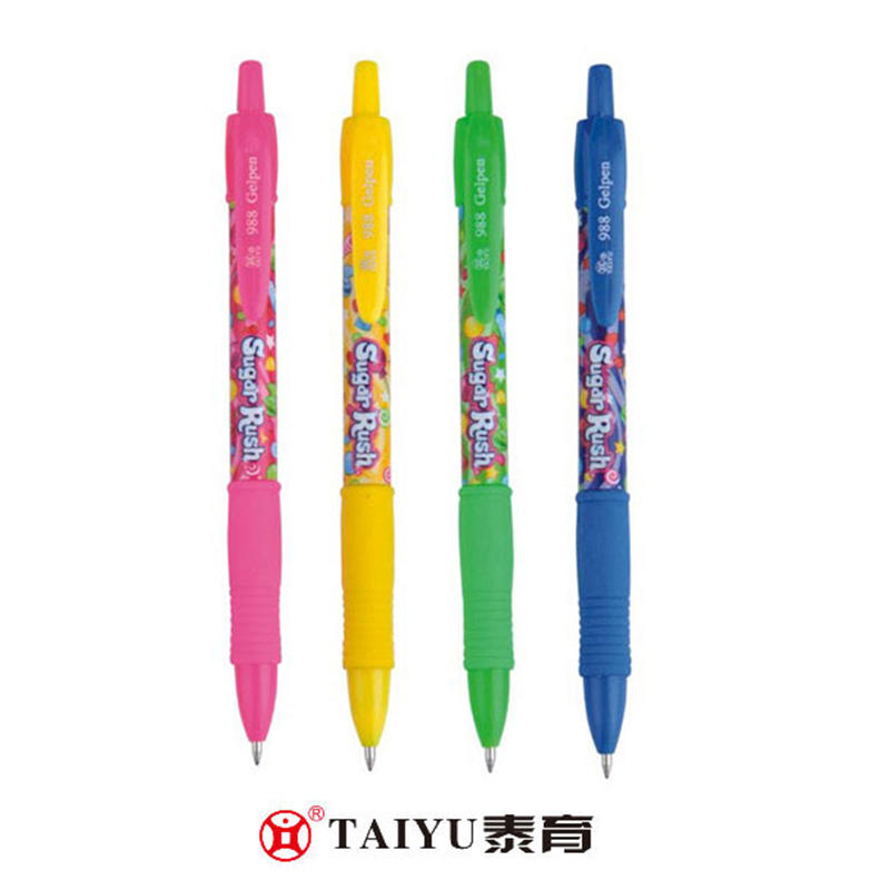 Office Use Roll Ball Pen With Candy Colored Grip Roll Ball 985A